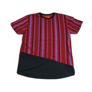 THE ROLLING PAPER Brand Men Red Black Pattern Short Sleeve Pullover Shirt M